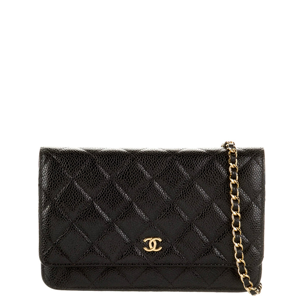 Chanel Caviar Wallet on Chain Front
