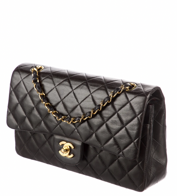 Chanel Medium Lambskin Double Flap Side