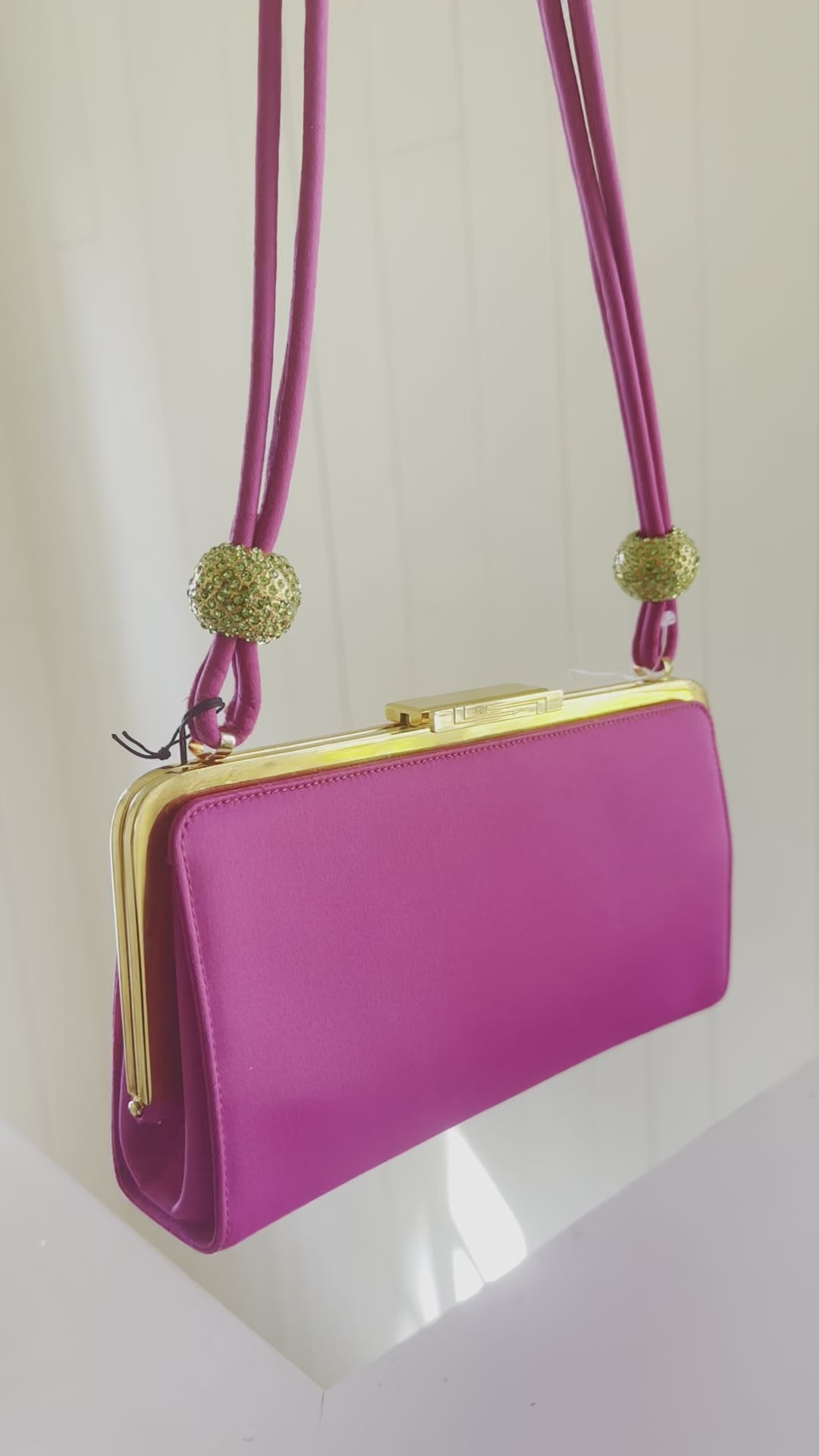 Gianni Versace Satin Embellished Shoulder Bag Video